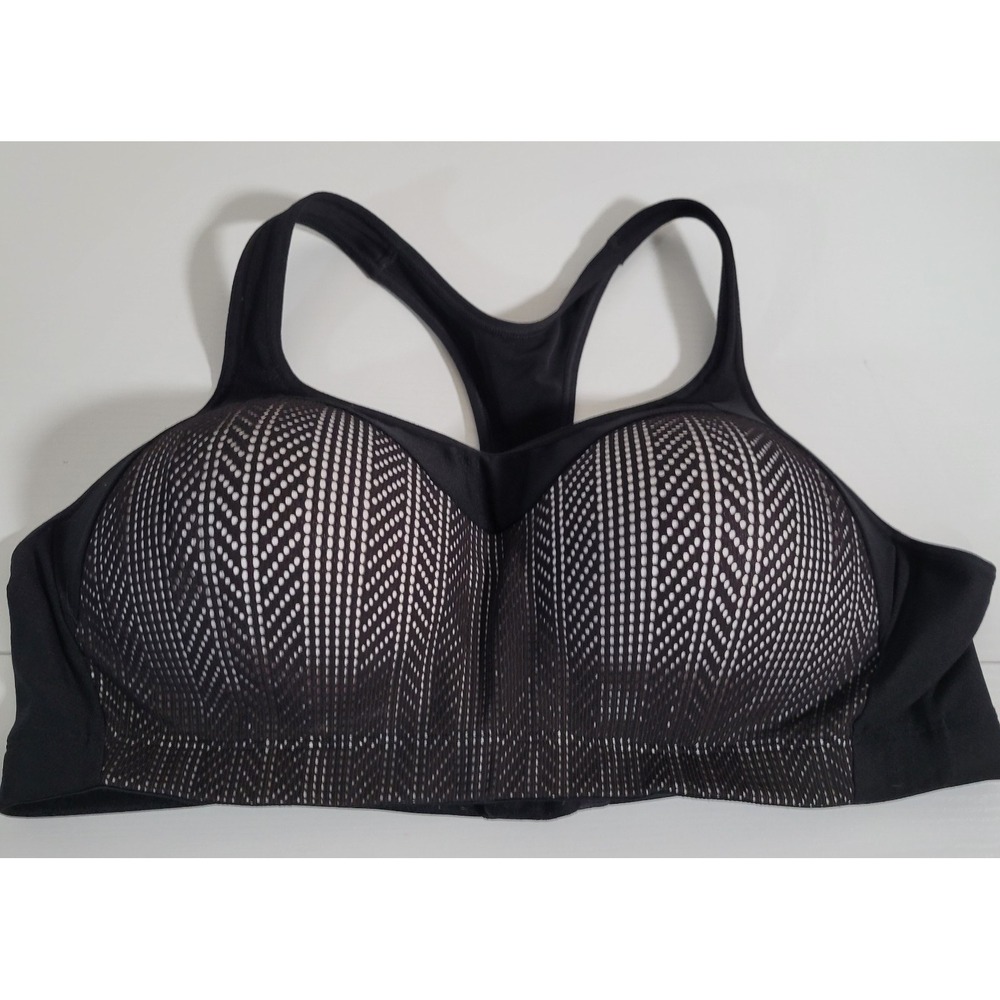 Champion Sports Bra Racerback Size L/XL Wireless Padded Mesh Black 1917 - Picture 1 of 6